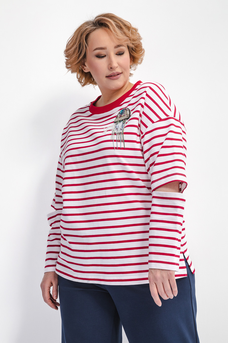 Лонгслив в полоску