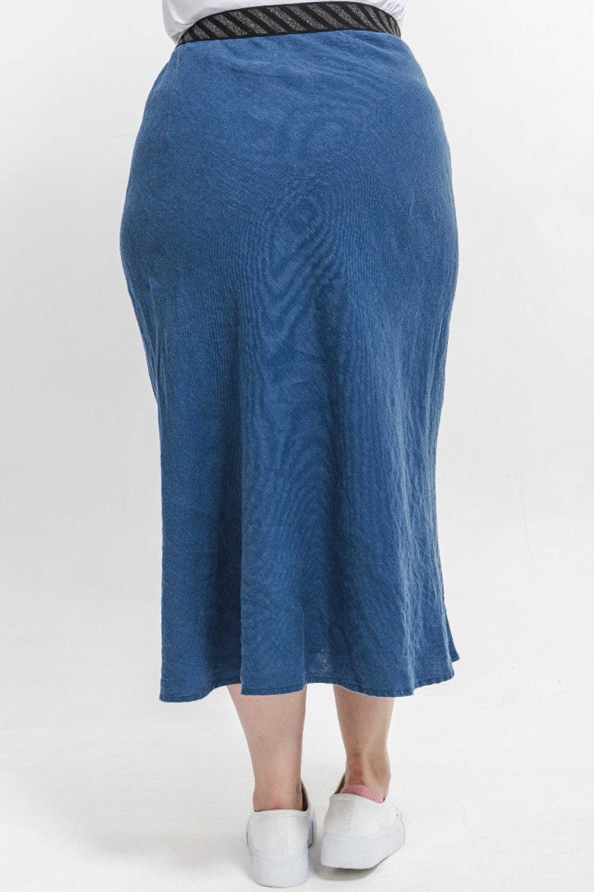 Льняная юбка косого кроя