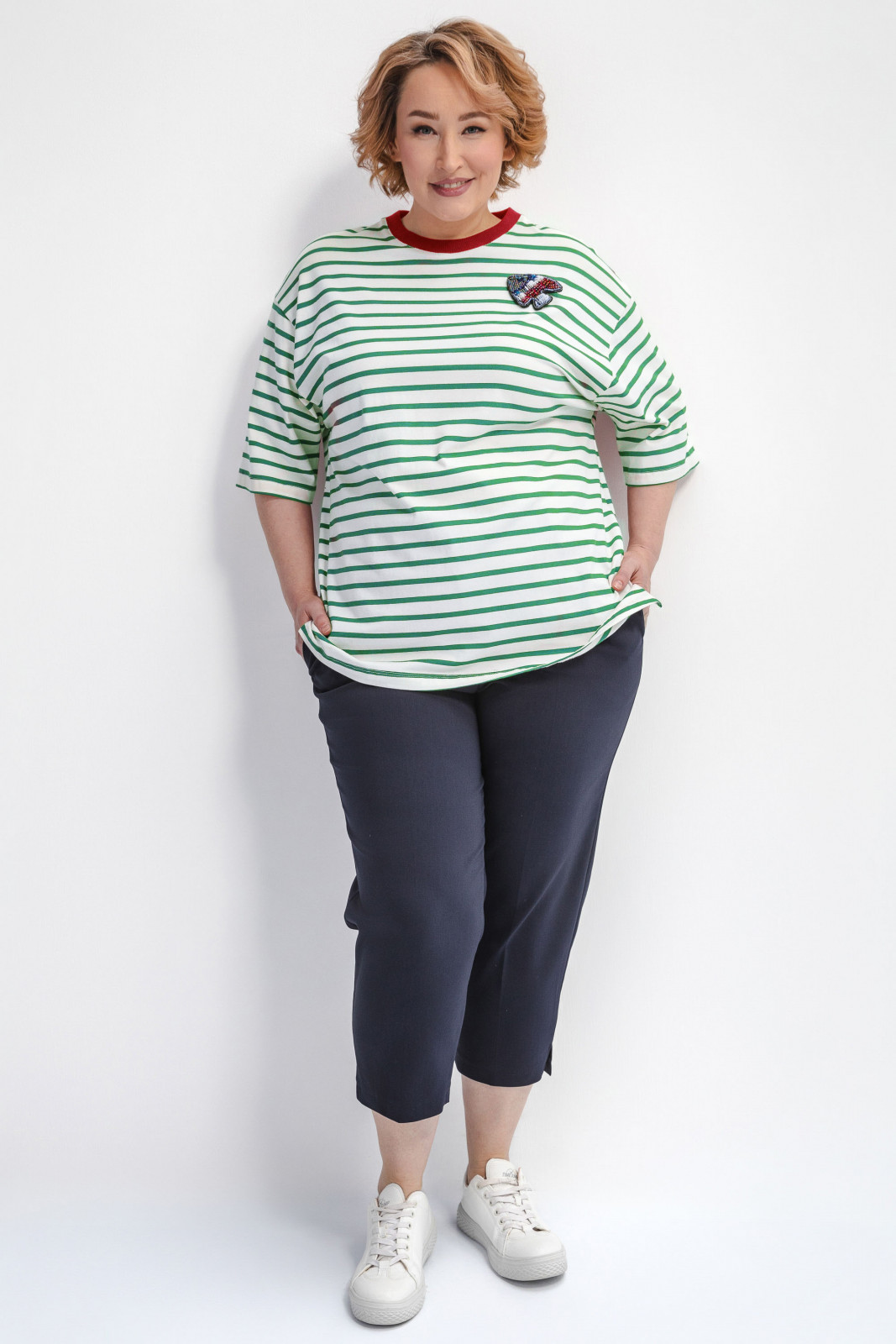 Футболка удлиненная в полоску