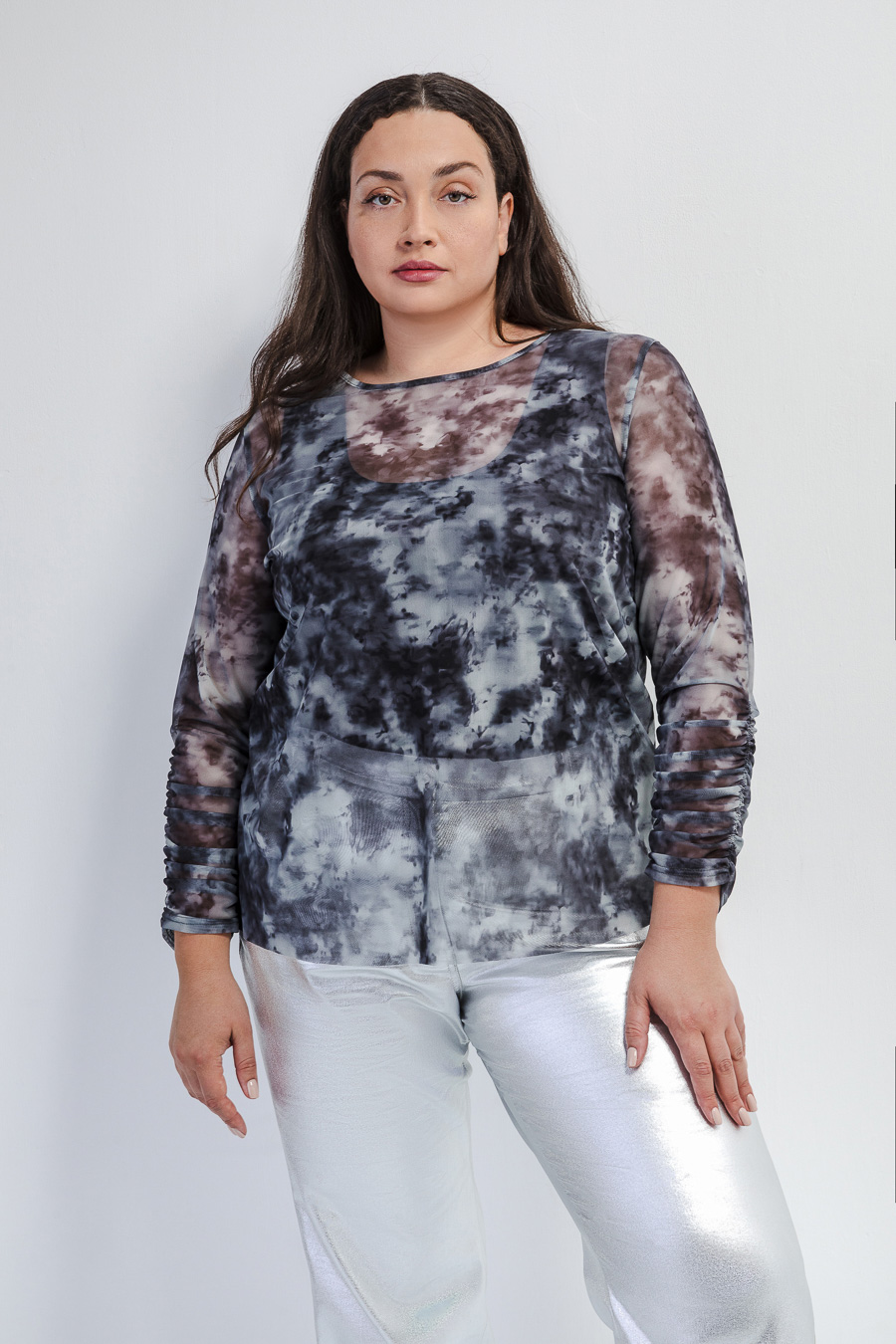 Двойная блуза с принтом