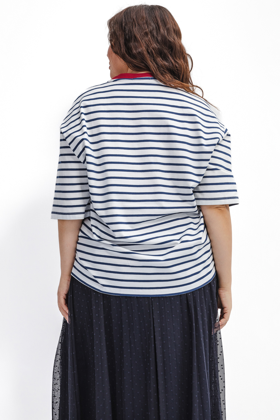 Футболка удлиненная в полоску