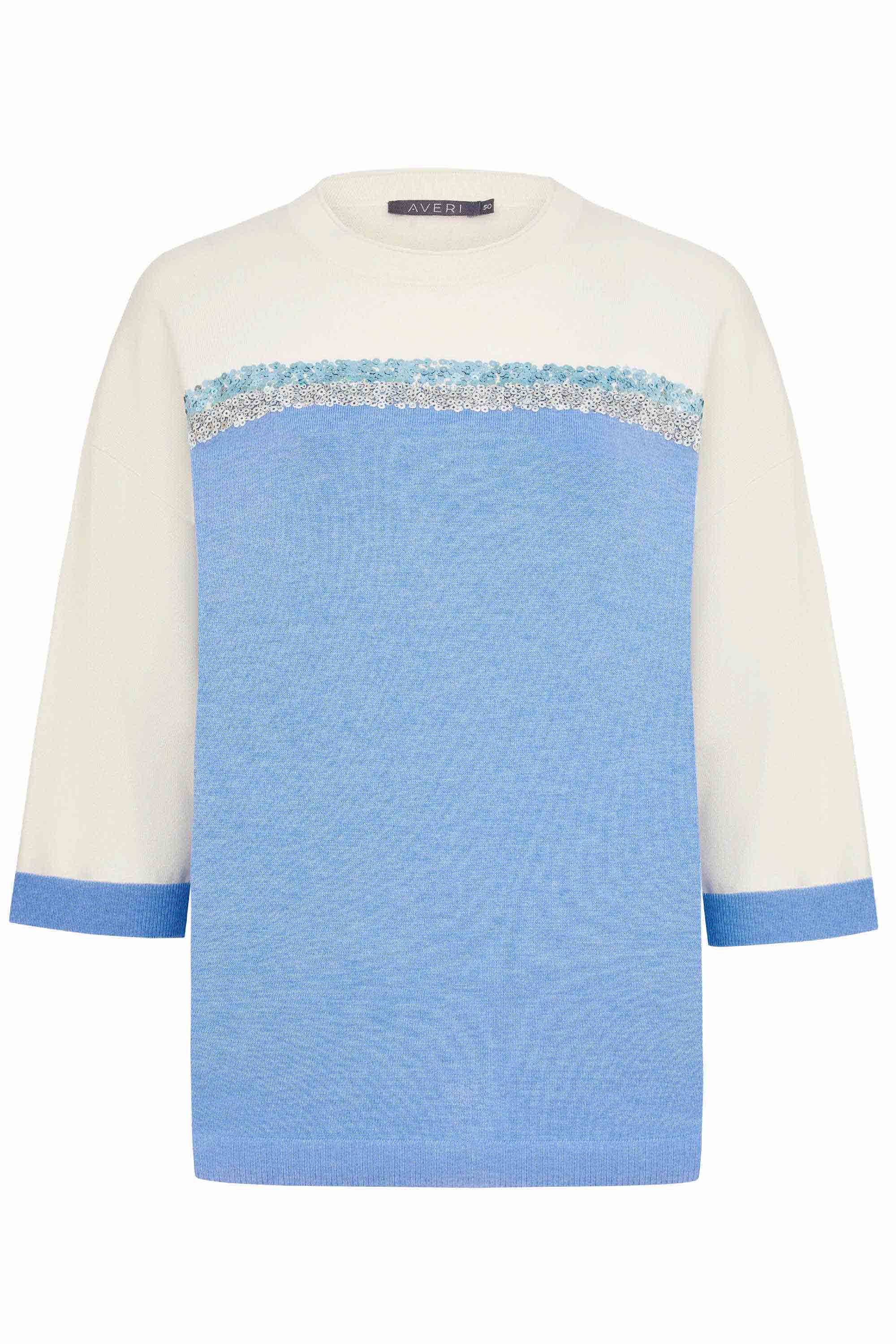 Джемпер с пайетками серо-черный