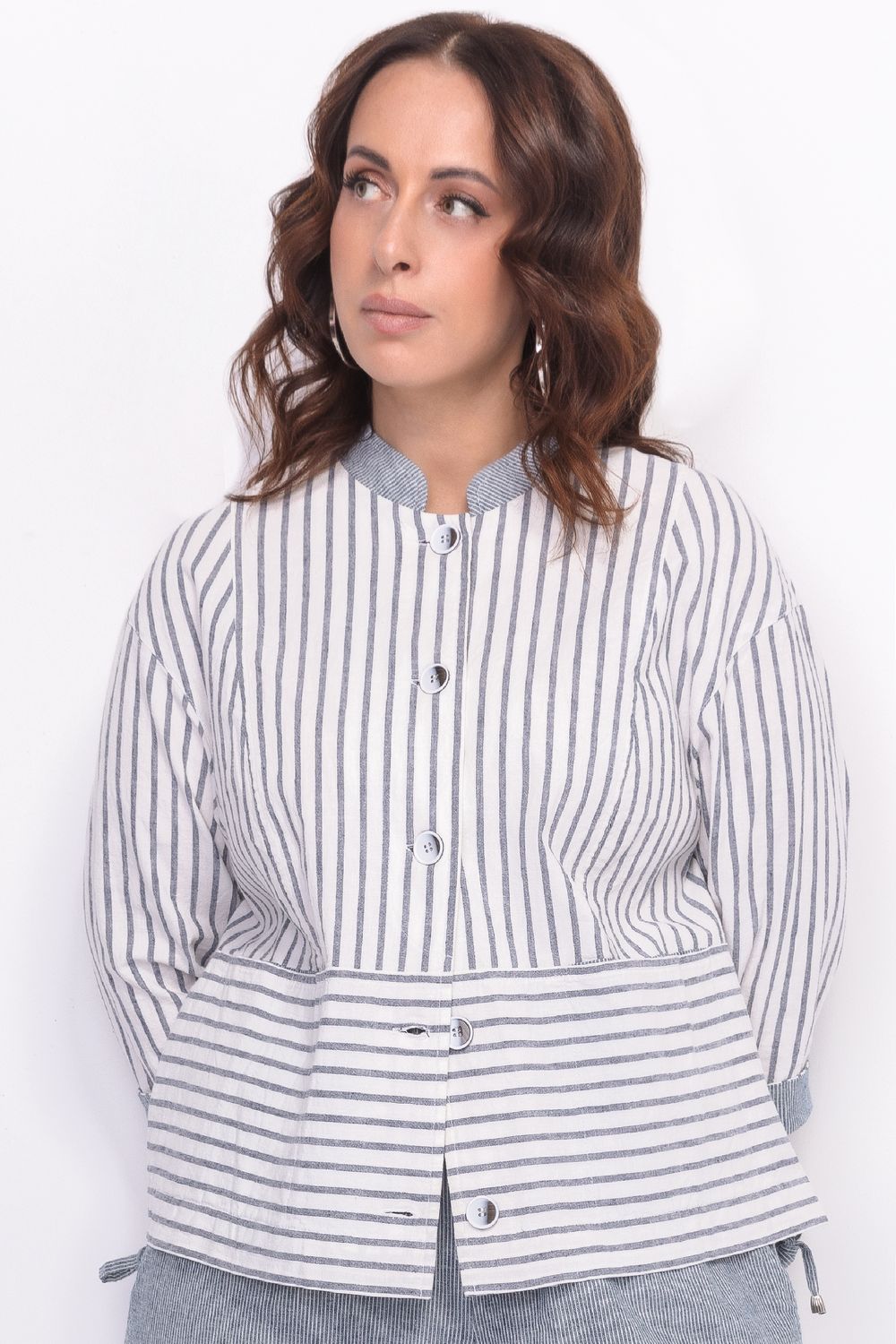 Льняной жакет с кулиской