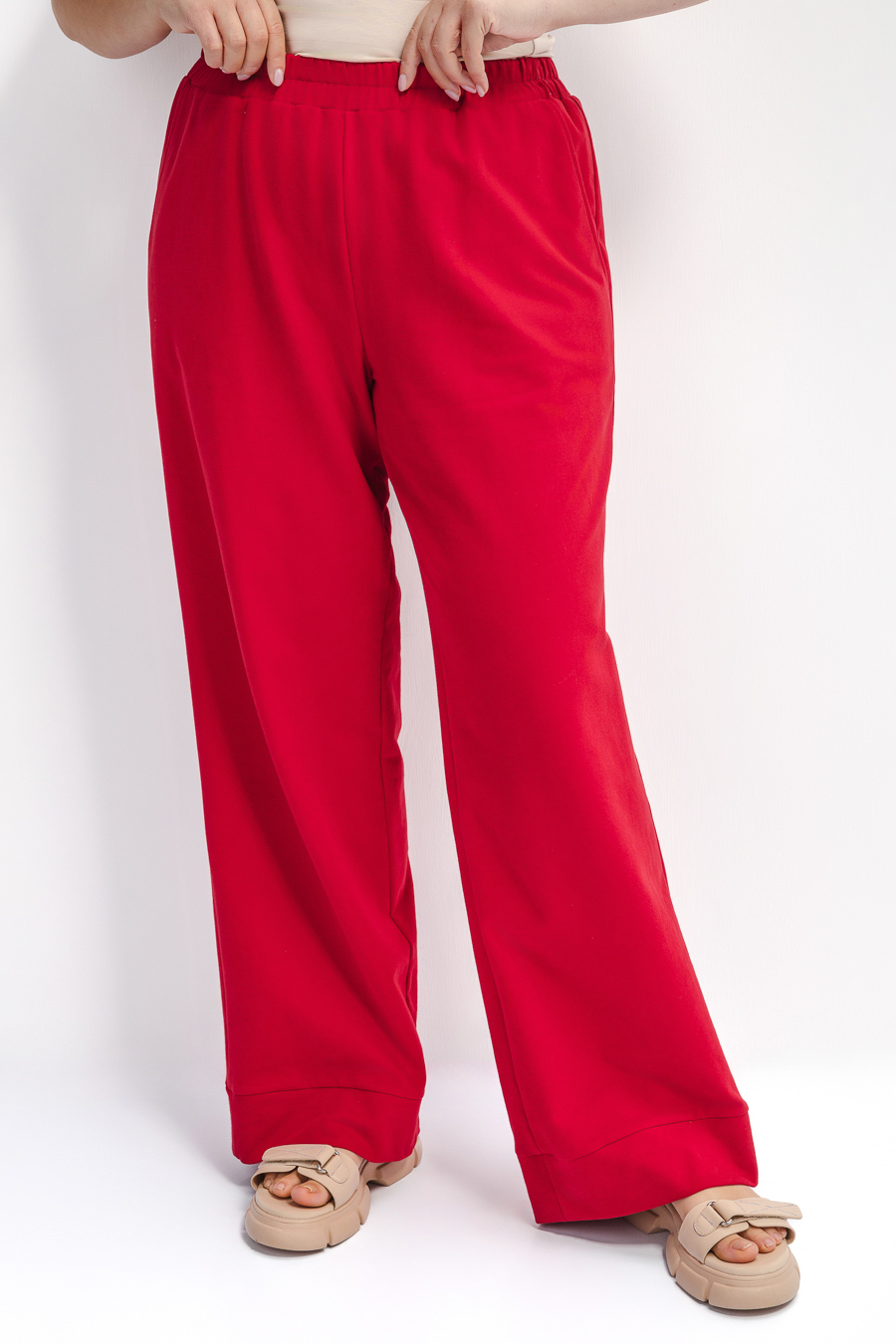 Трикотажные брюки с пич-эффектом