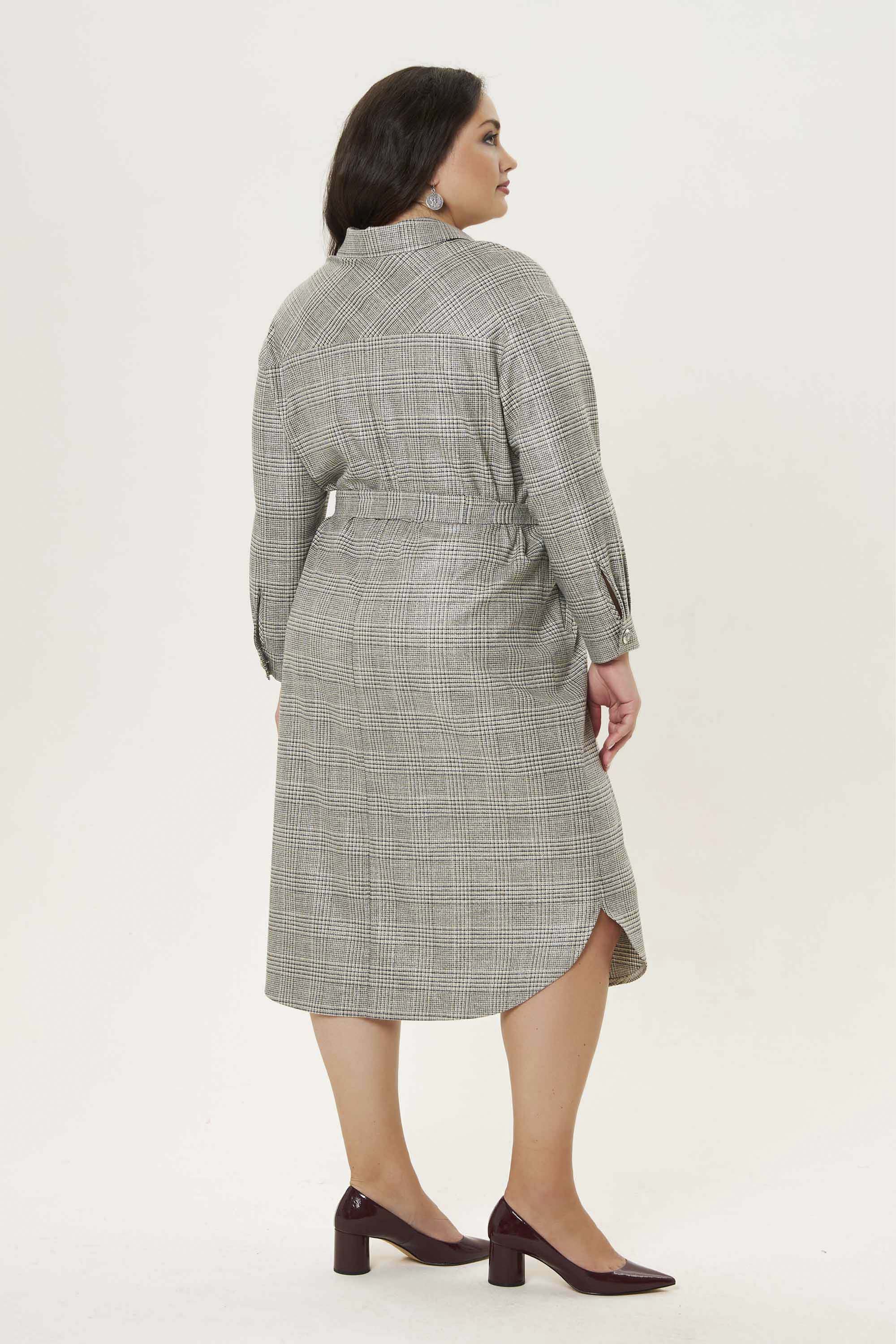 Платье в клетку с люрексом