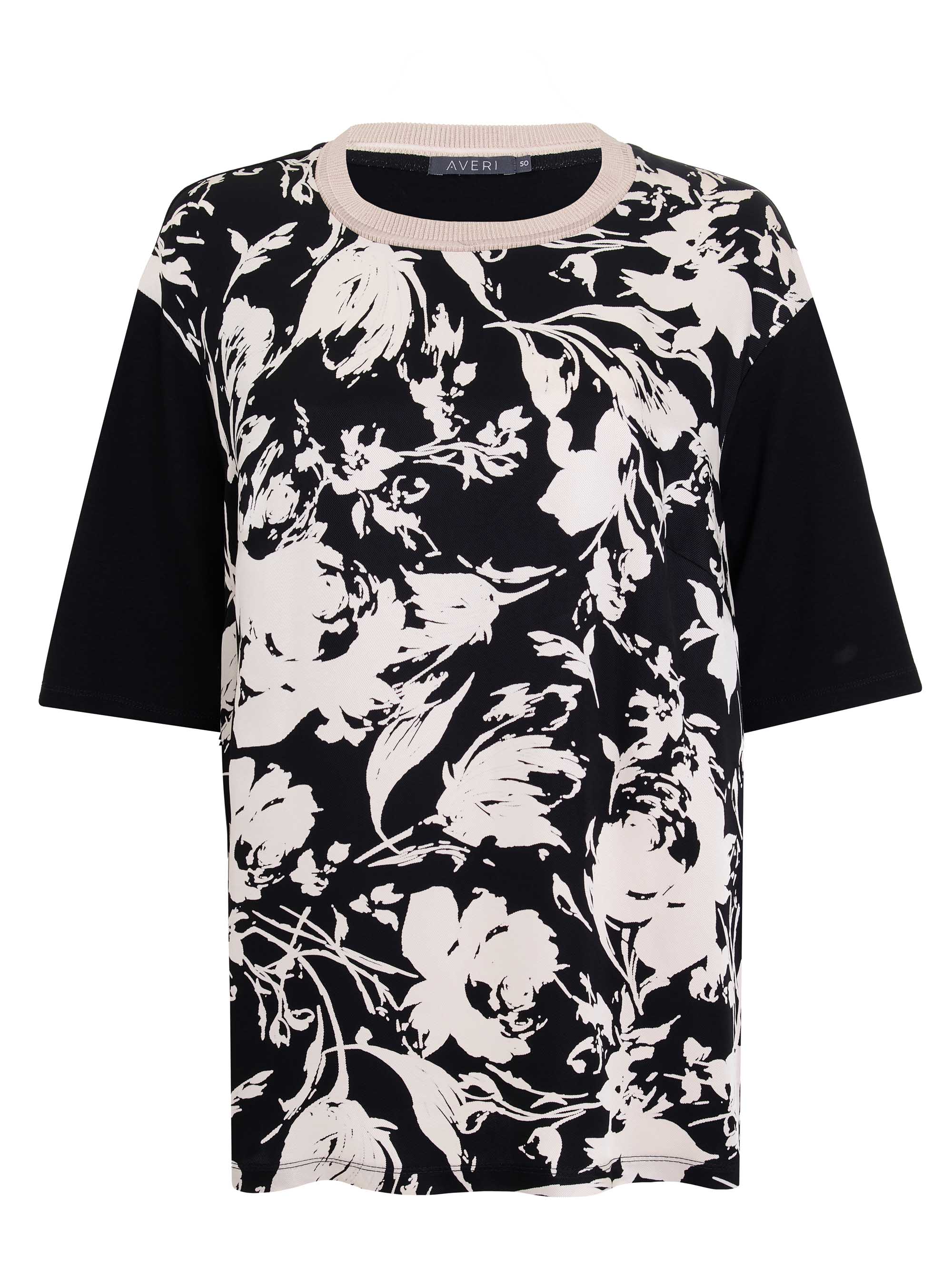 Блуза из вискозы с трикотажными рукавами