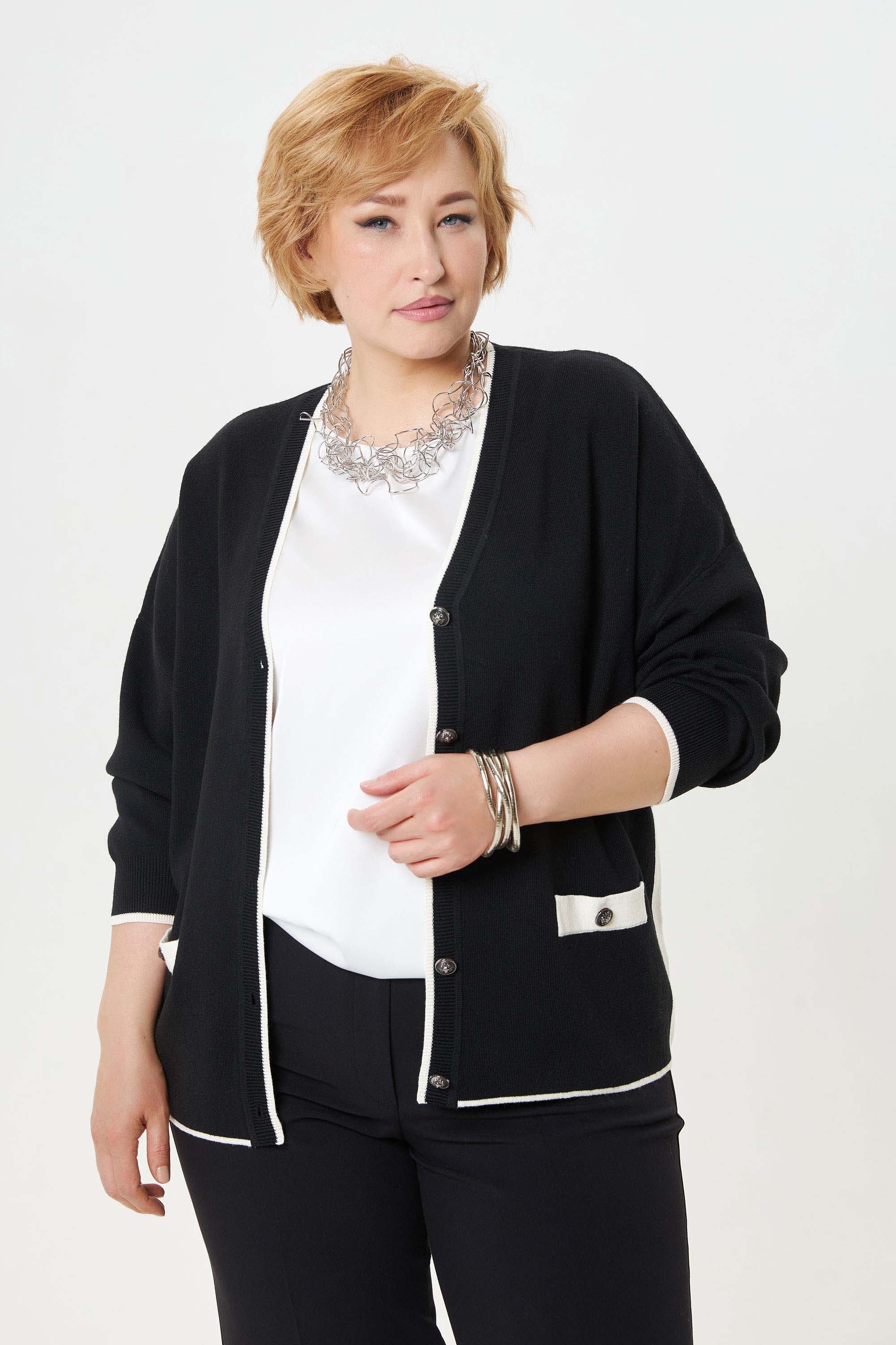 Вязаный жакет с шерстью