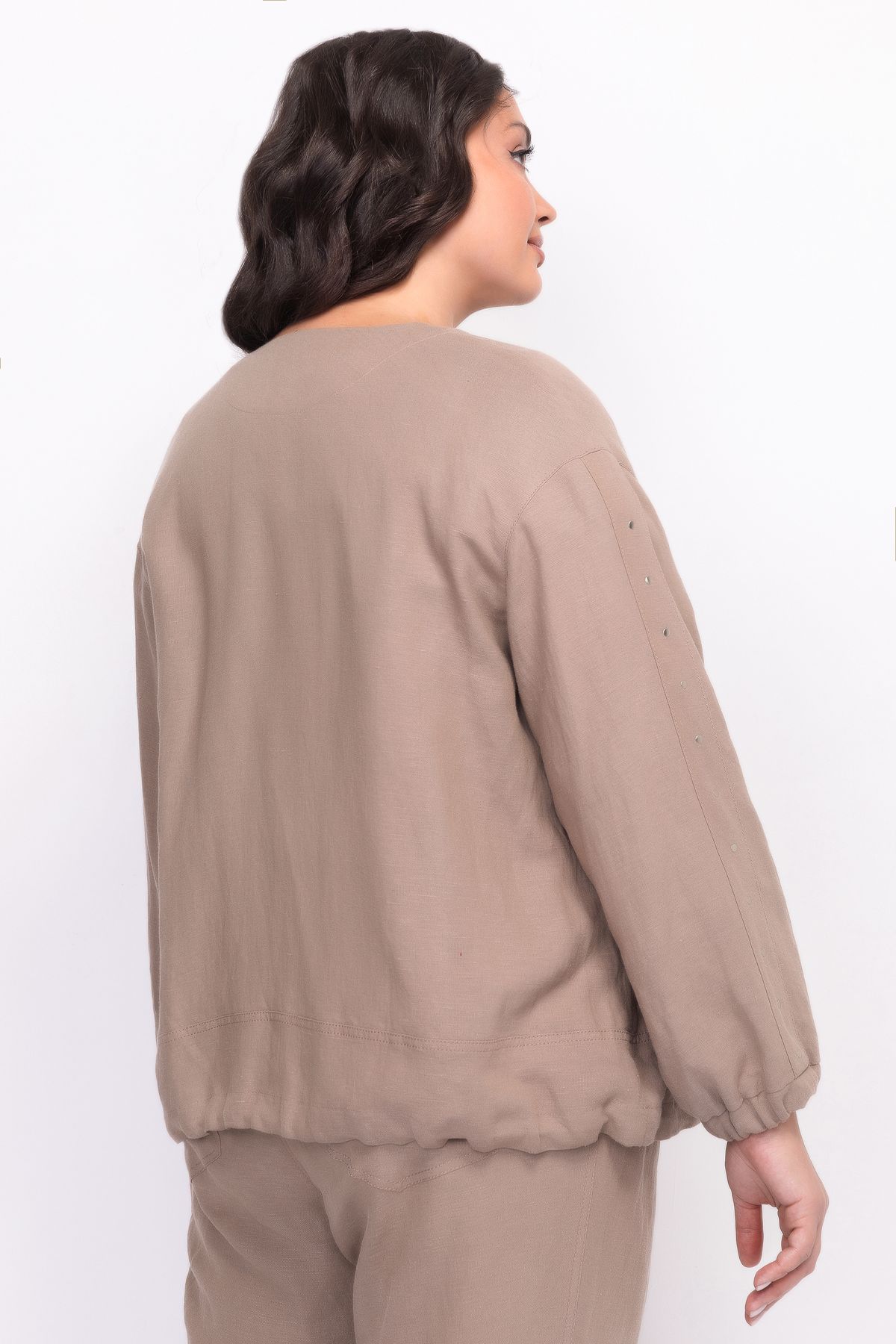 Льняной жакет укороченный