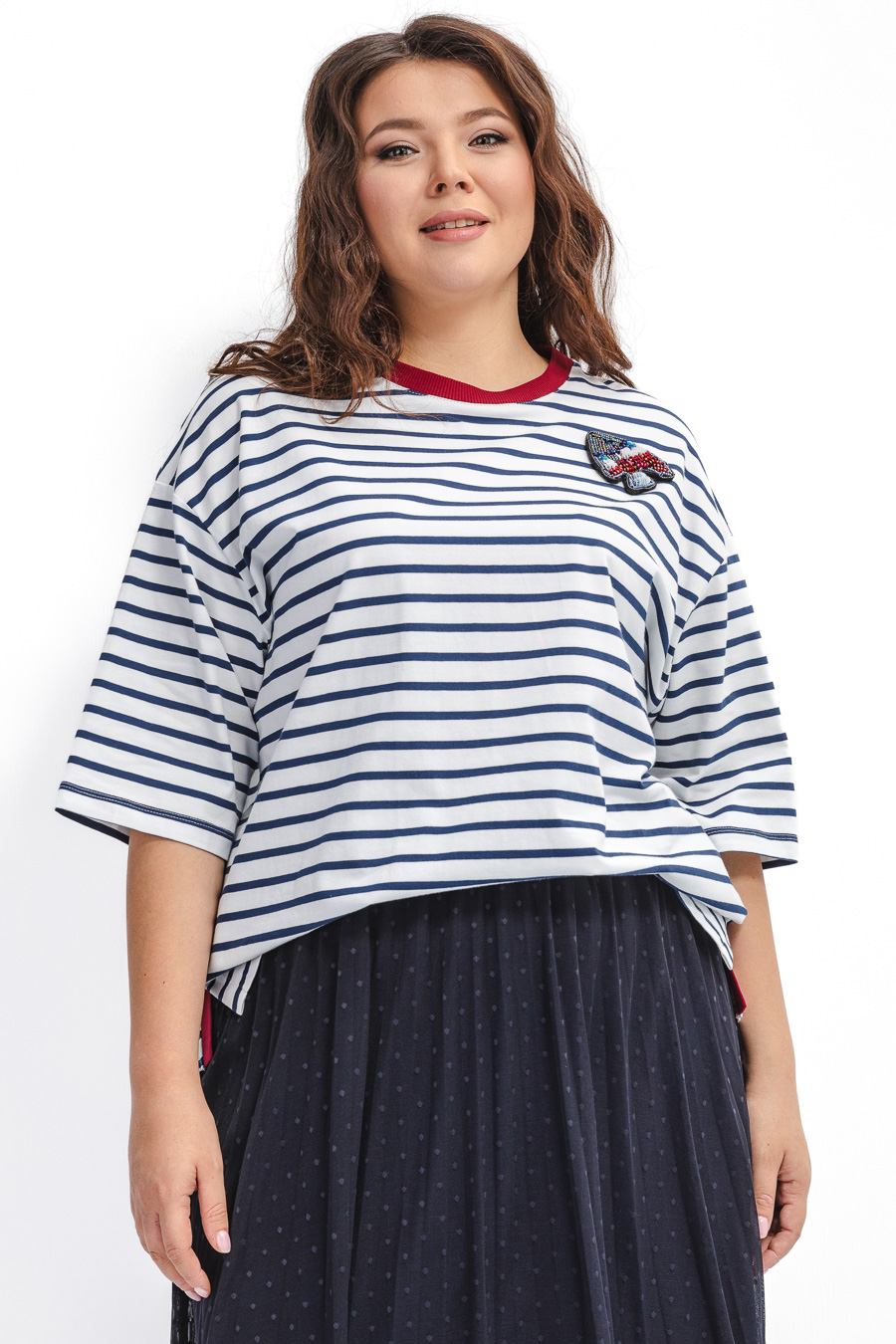 Футболка удлиненная в полоску