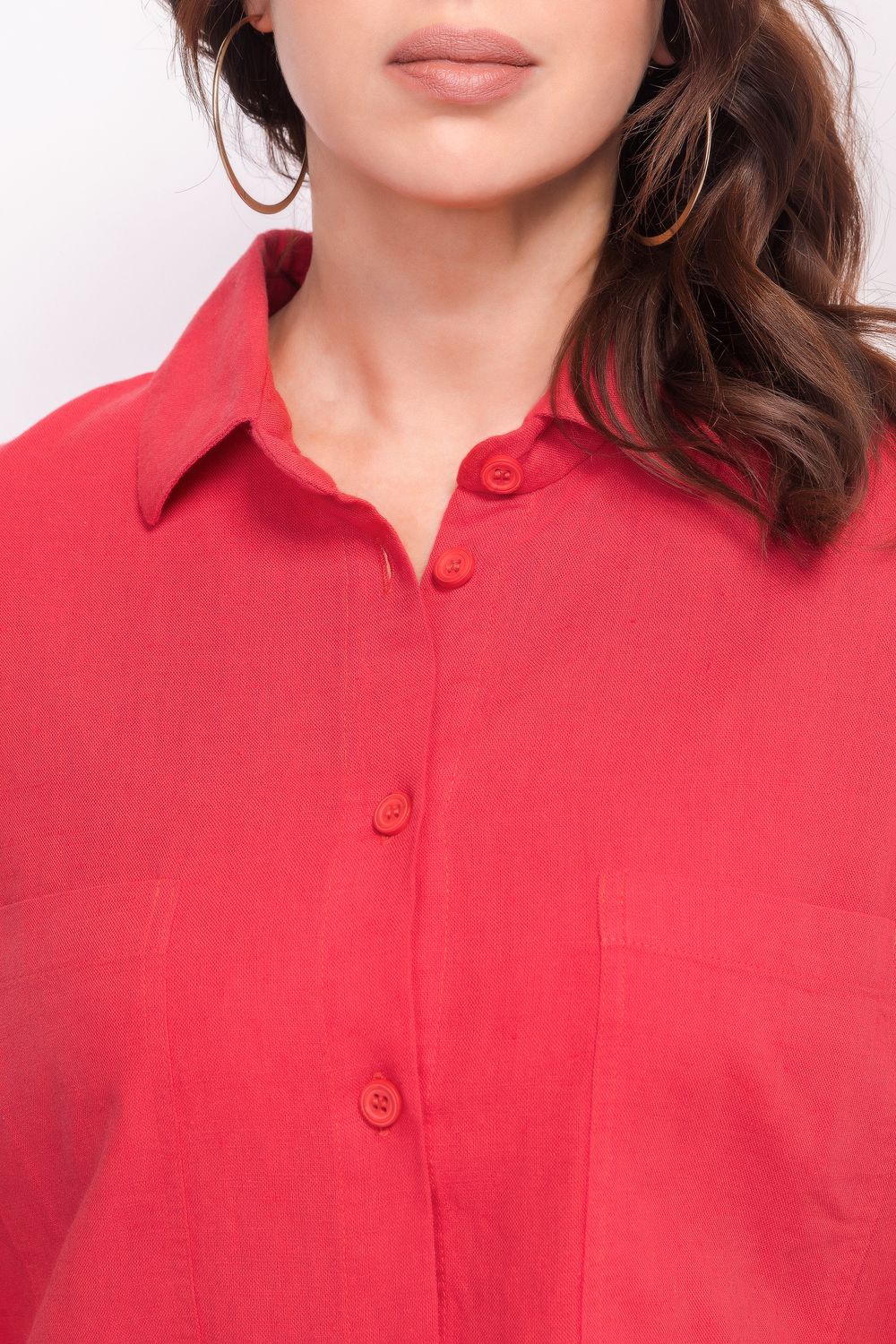 Льняное платье-рубашка