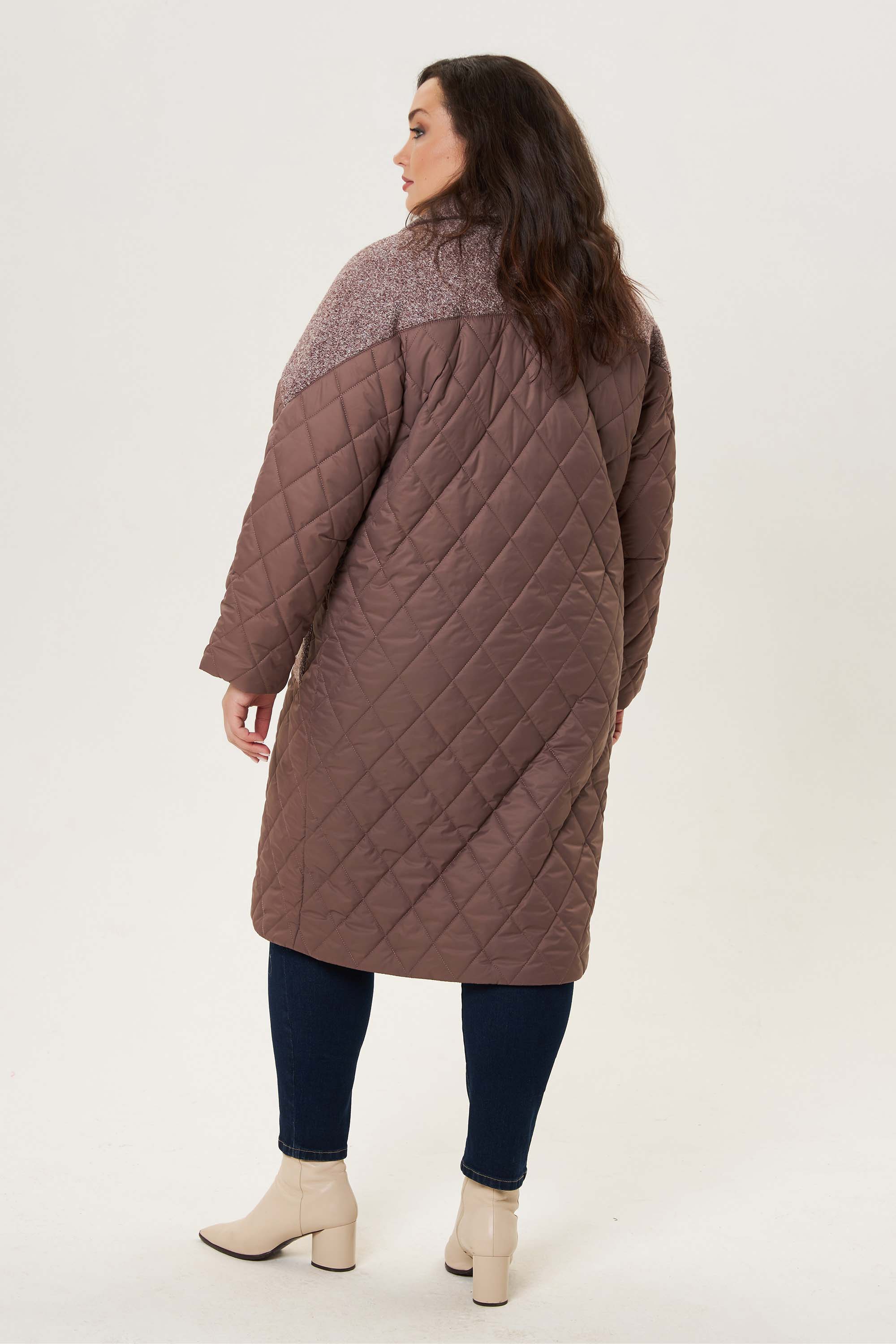 Двубортное стеганное пальто