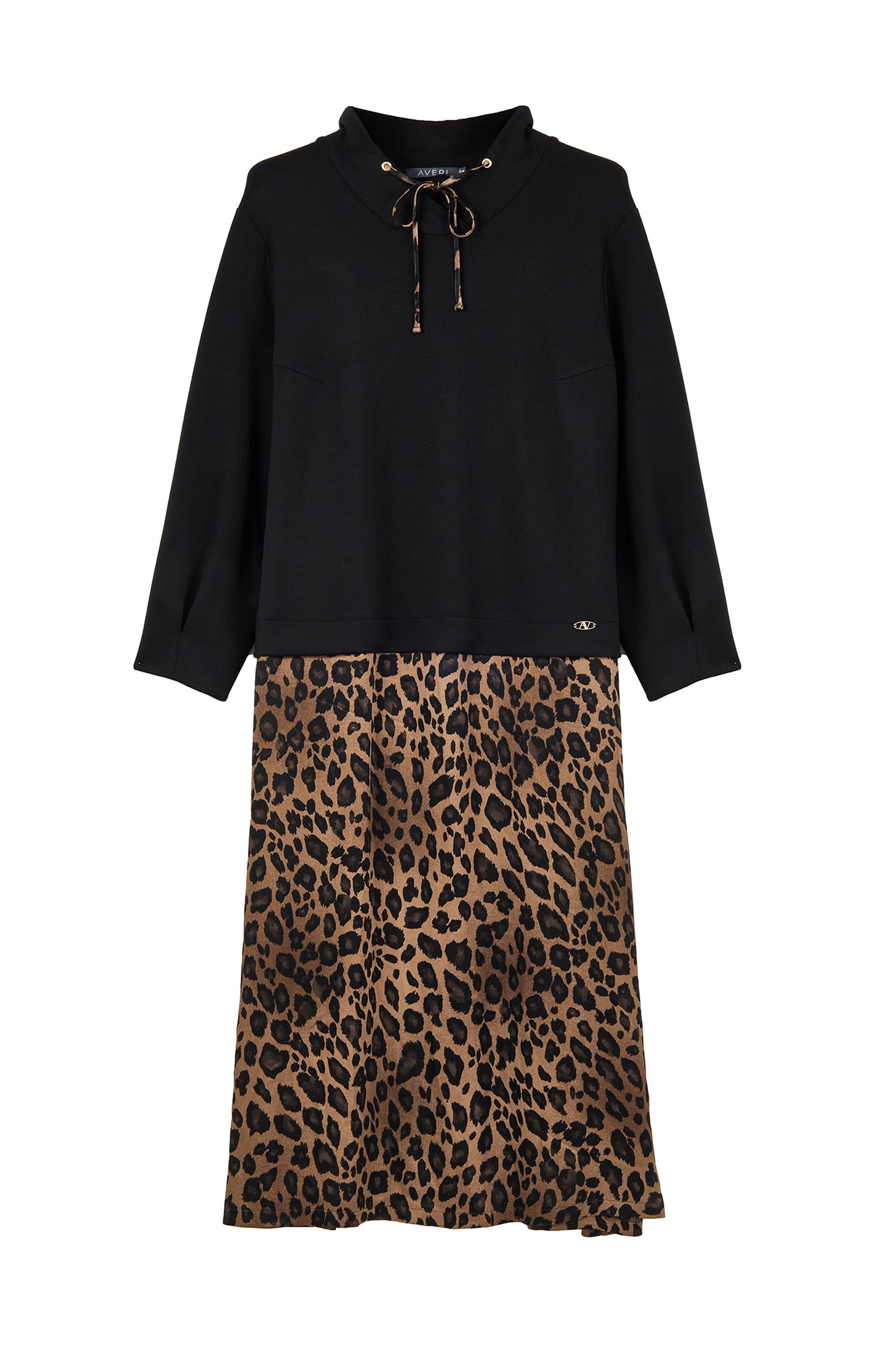 Платье двойное с принтом "ЛЕОПАРД"