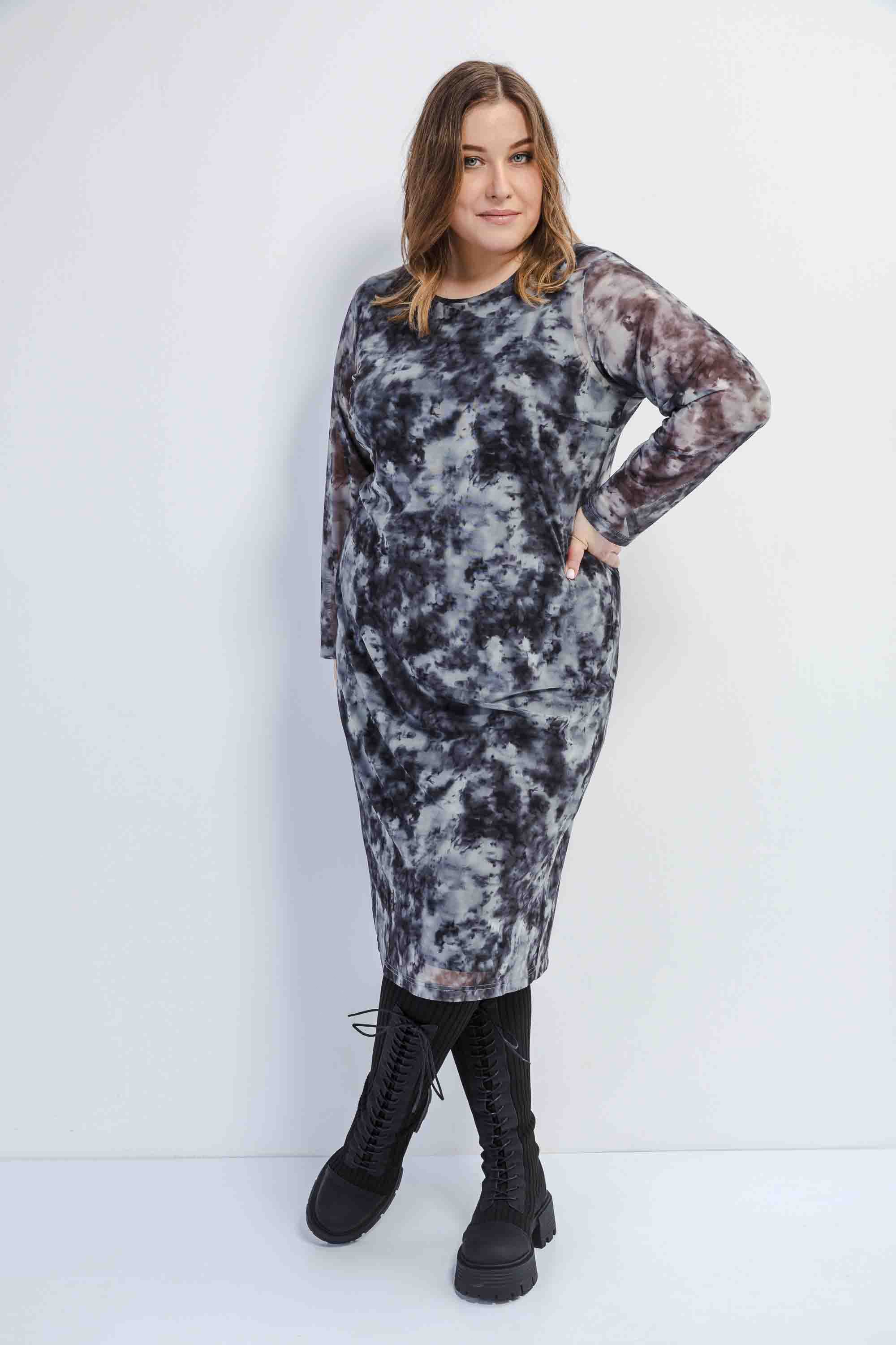 Двойное платье-сетка