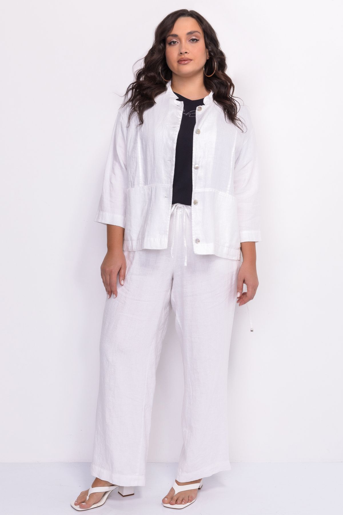 Льняной жакет на кулиске