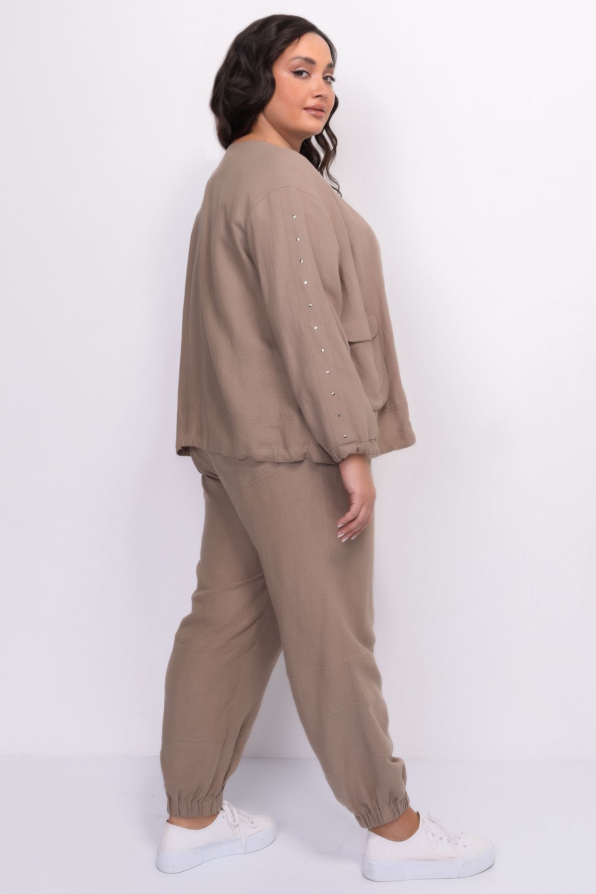 Льняной жакет укороченный