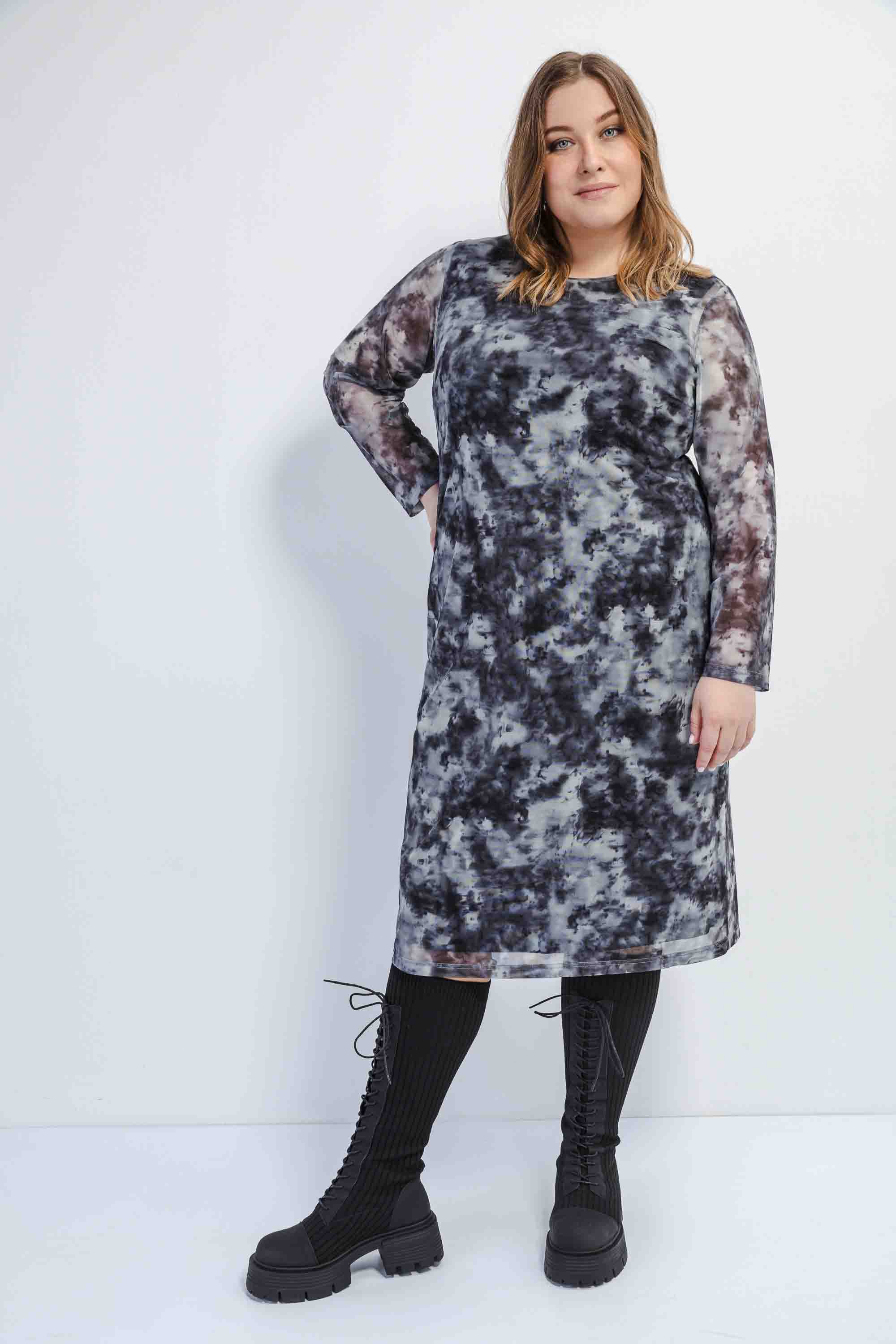 Двойное платье-сетка