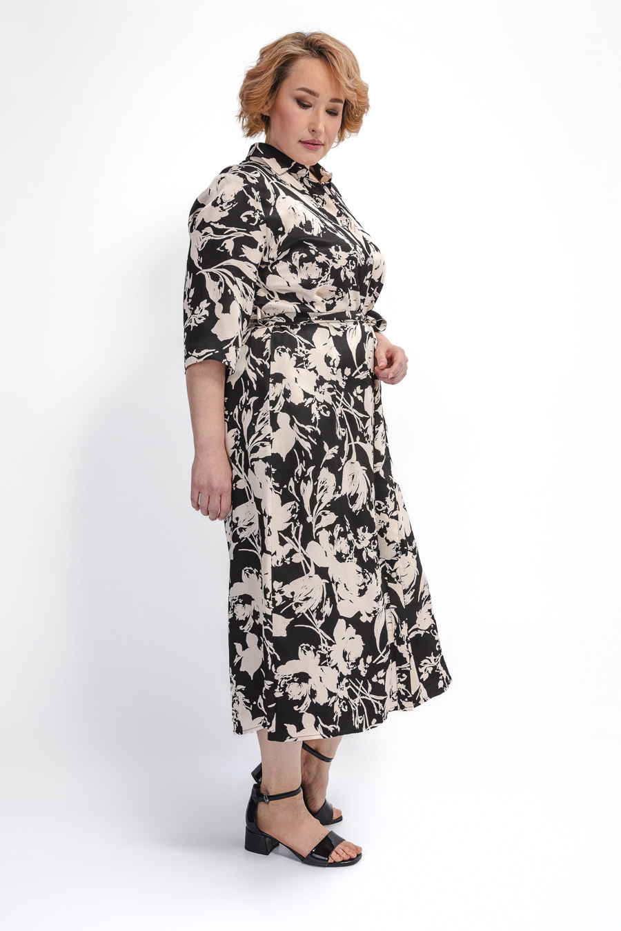 Платье-рубашка из вискозы