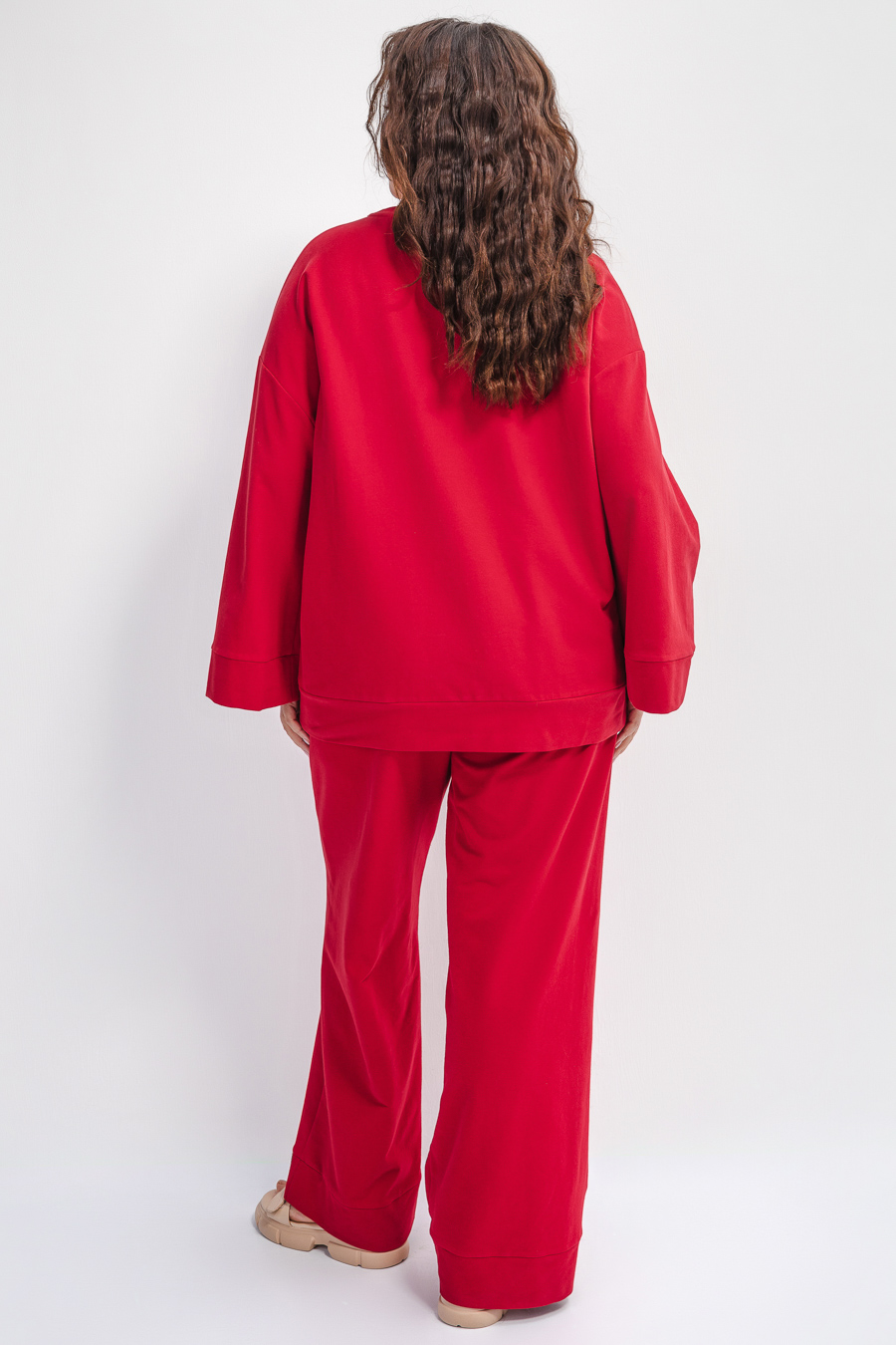 Трикотажные брюки с пич-эффектом