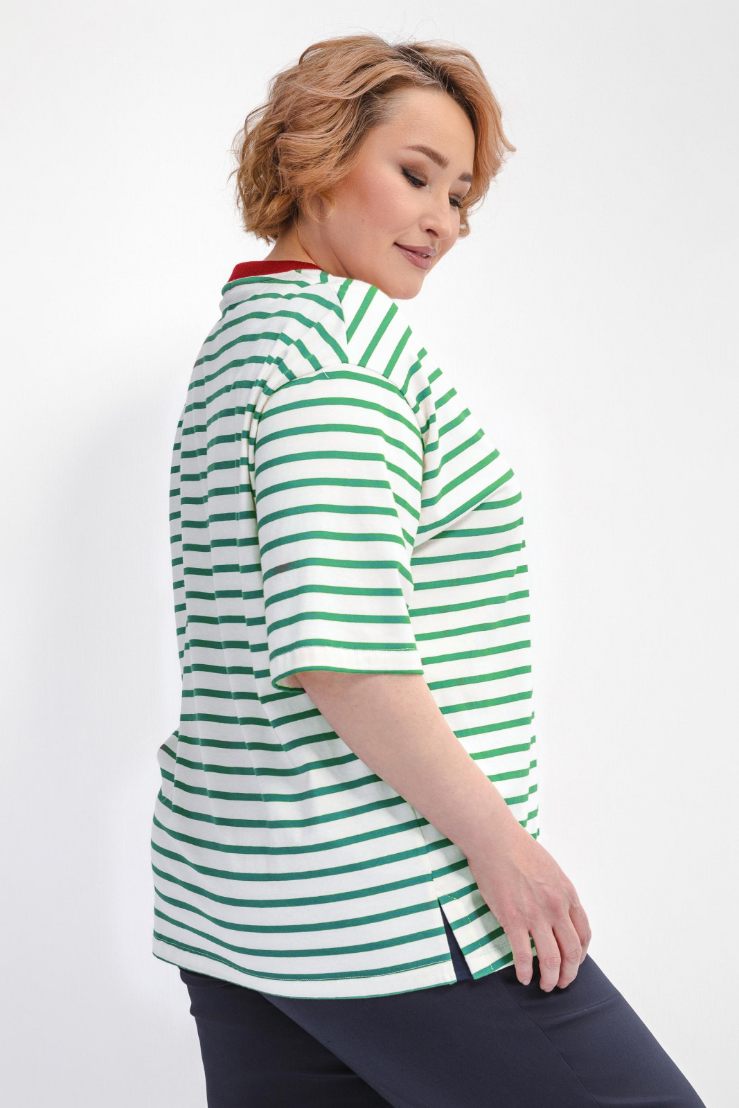 Футболка удлиненная в полоску