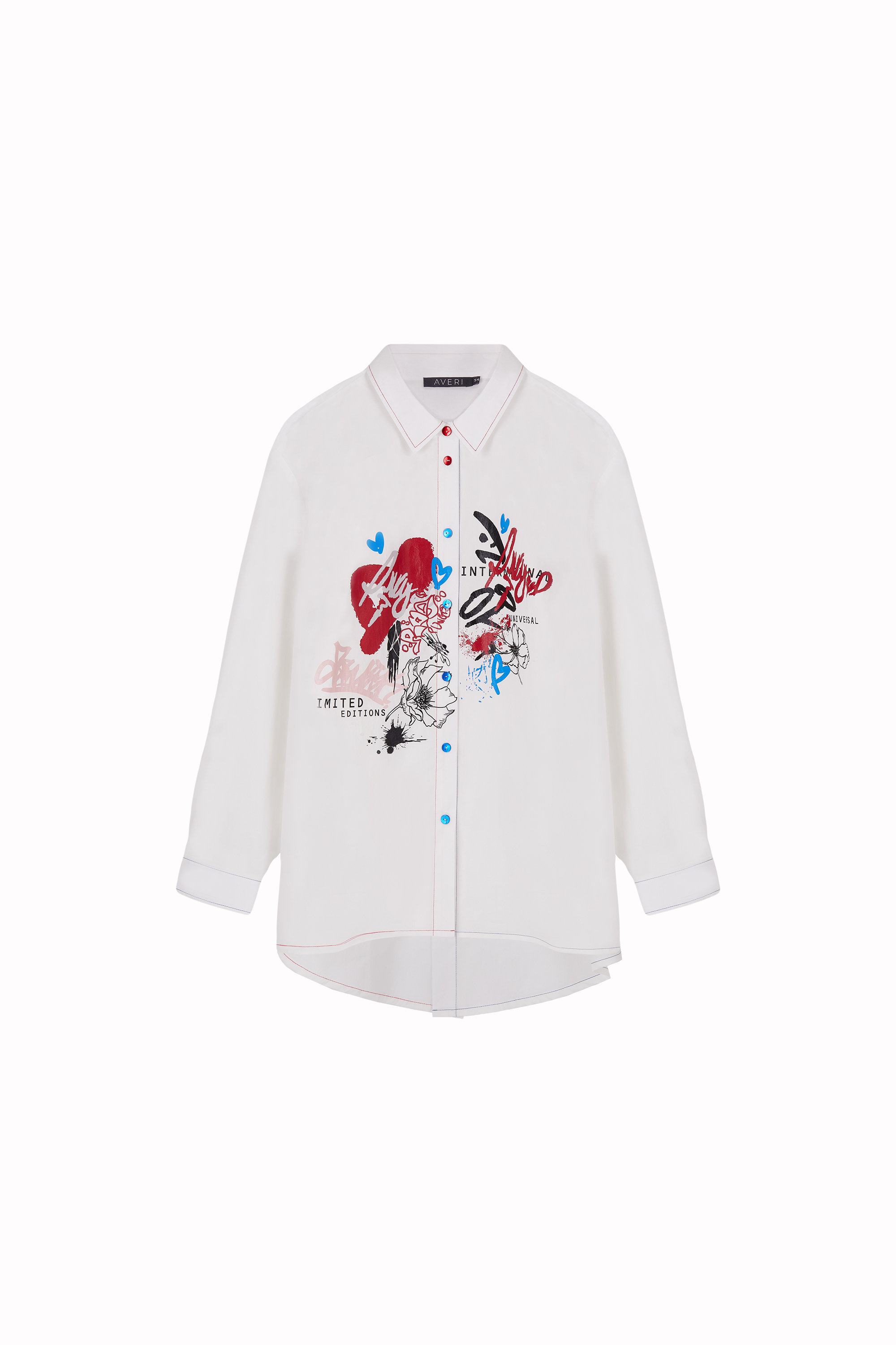 Белая рубашка с принтом