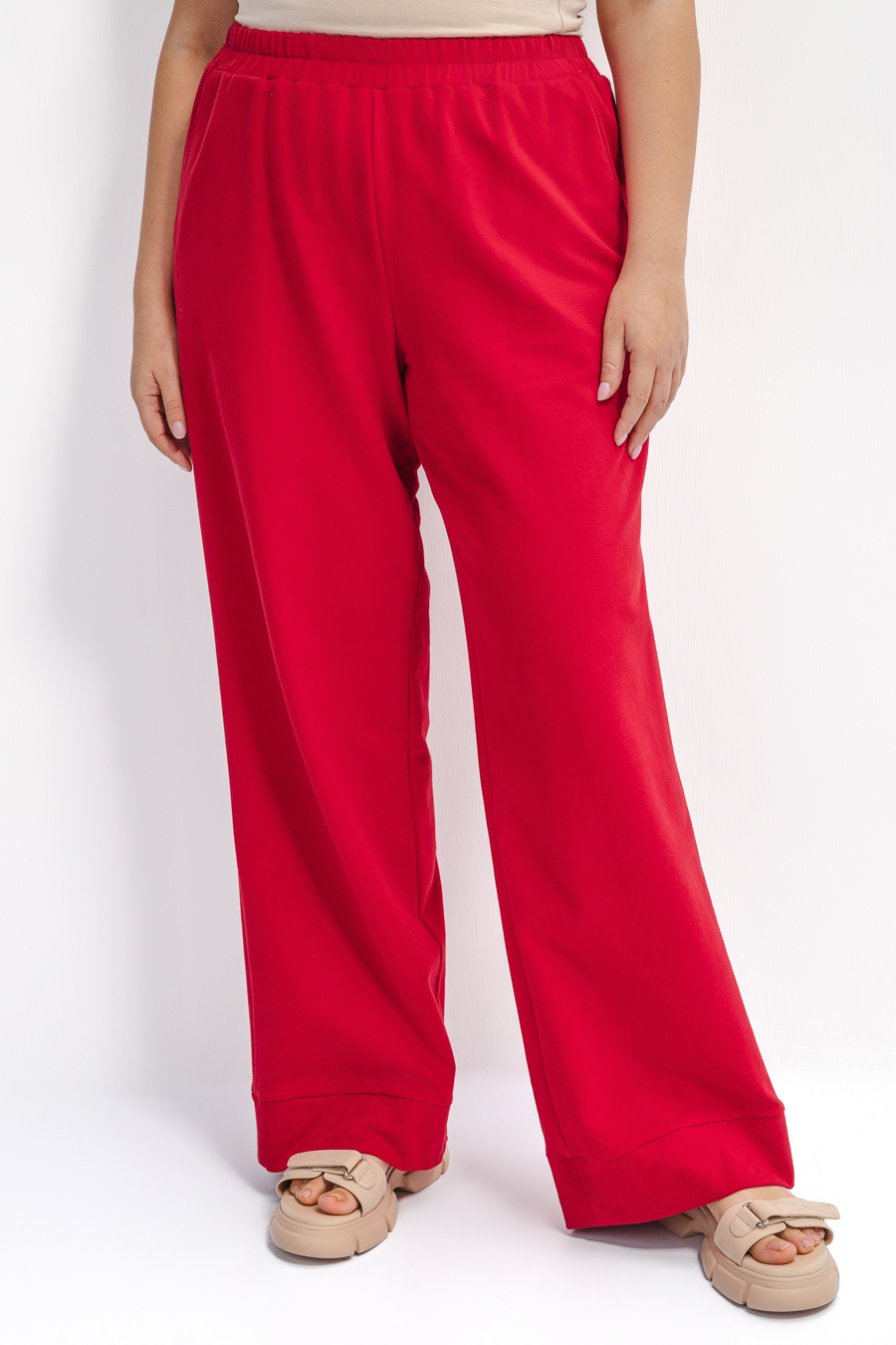 Трикотажные брюки с пич-эффектом