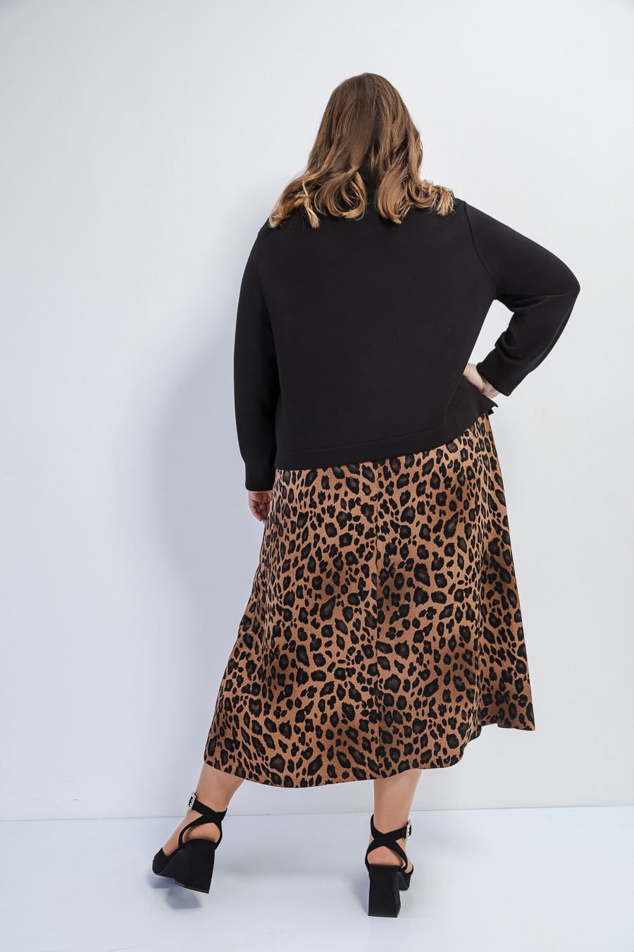 Платье двойное с принтом "ЛЕОПАРД"