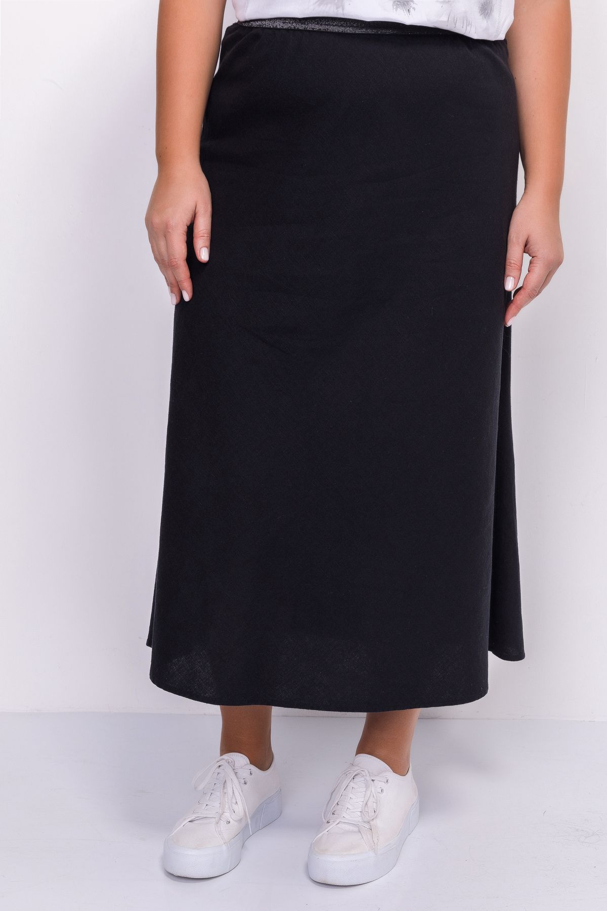 Льняная юбка косого кроя