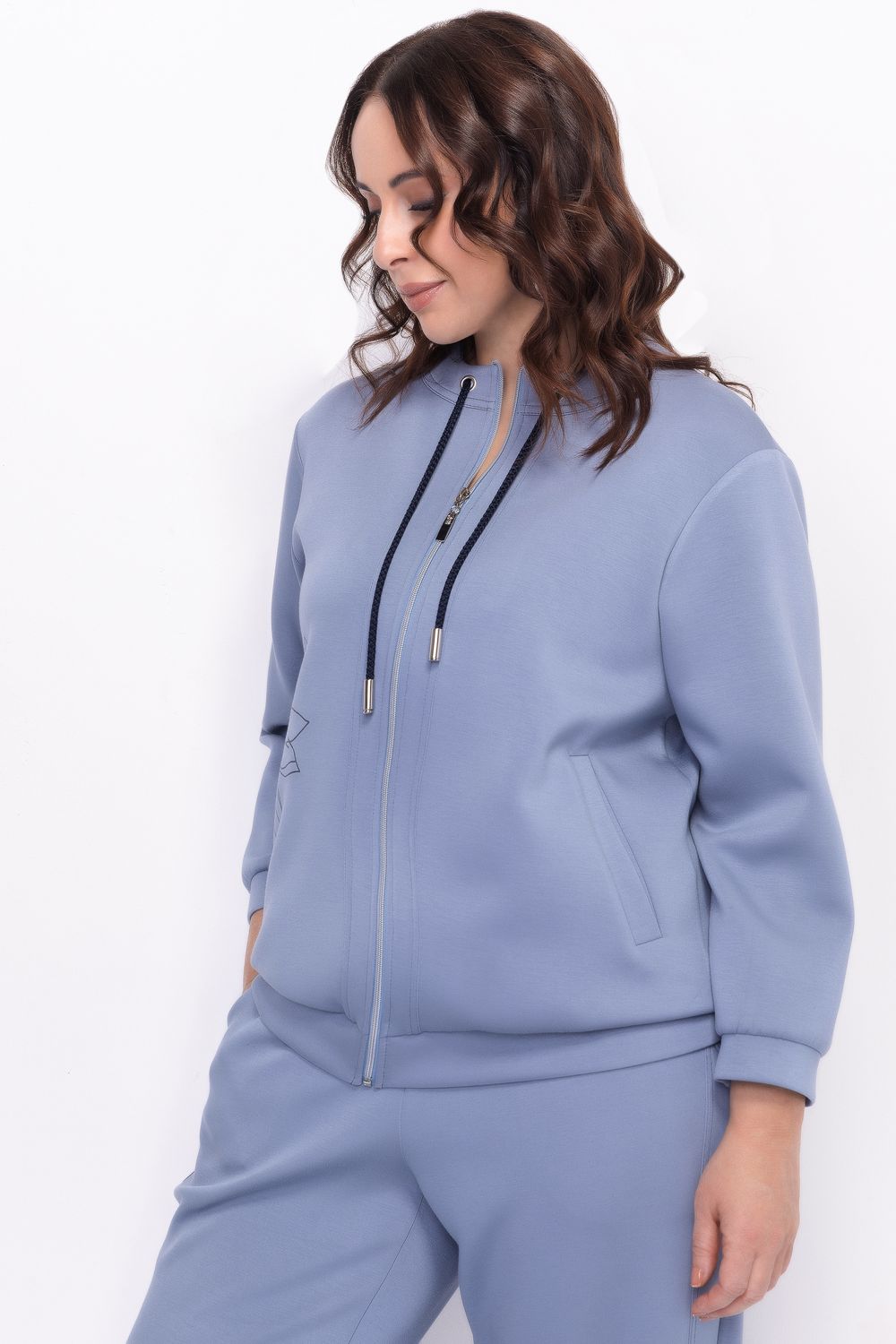 Трикотажный жакет с принтом