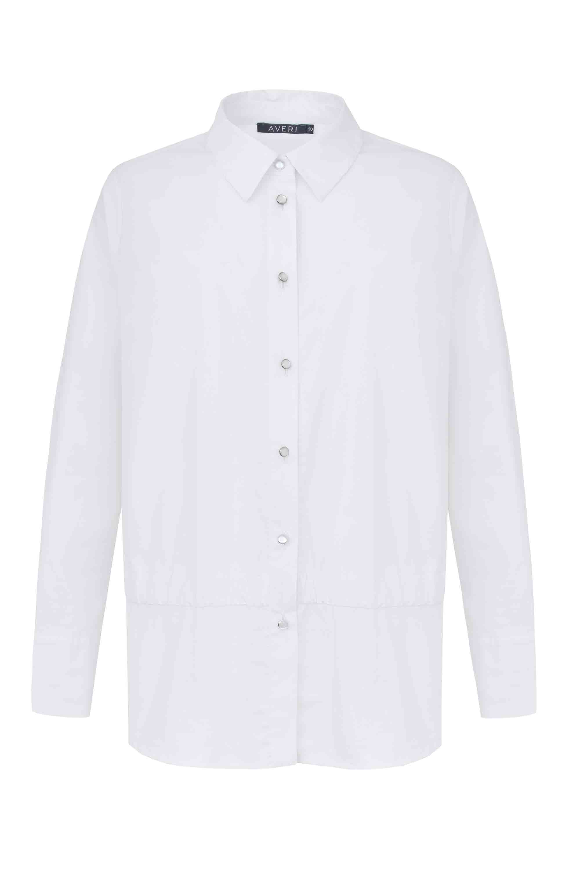 Хлопковая белая рубашка с кулиской