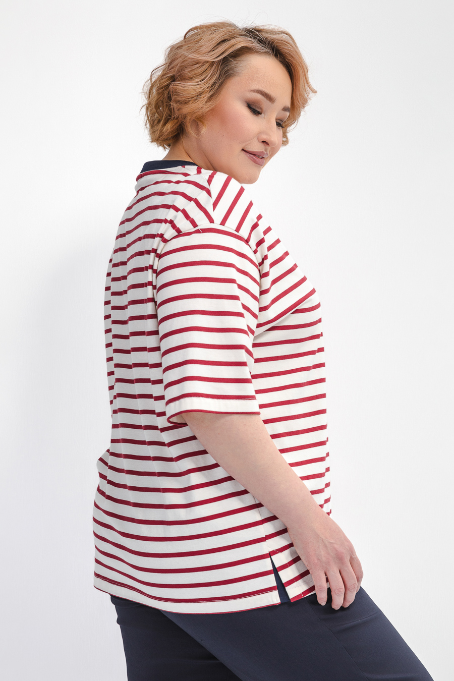 Футболка удлиненная в полоску