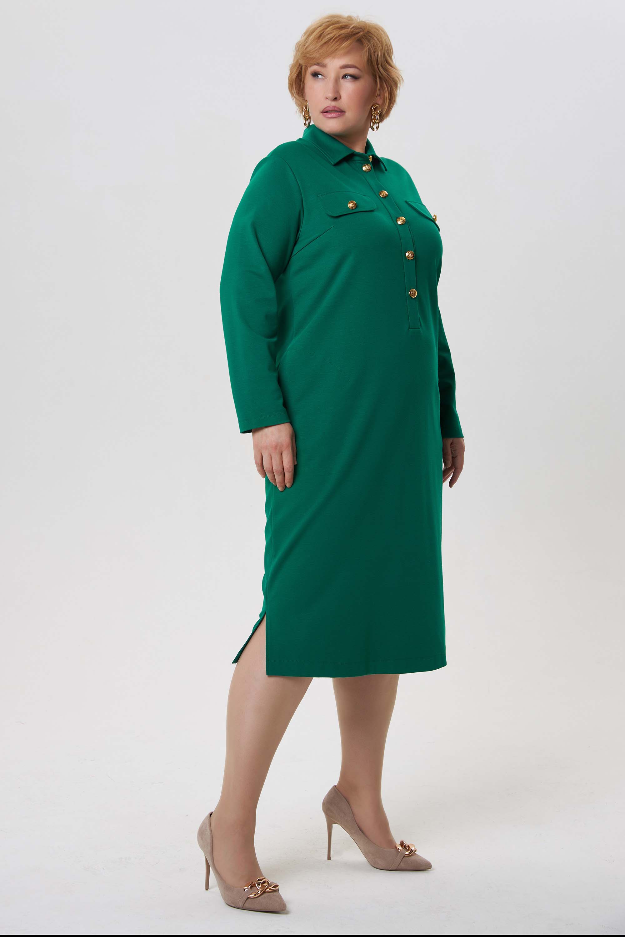 Прямое трикотажное платье