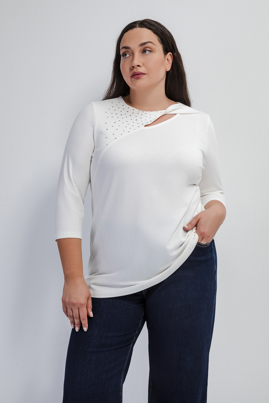 Лонгслив со стразами