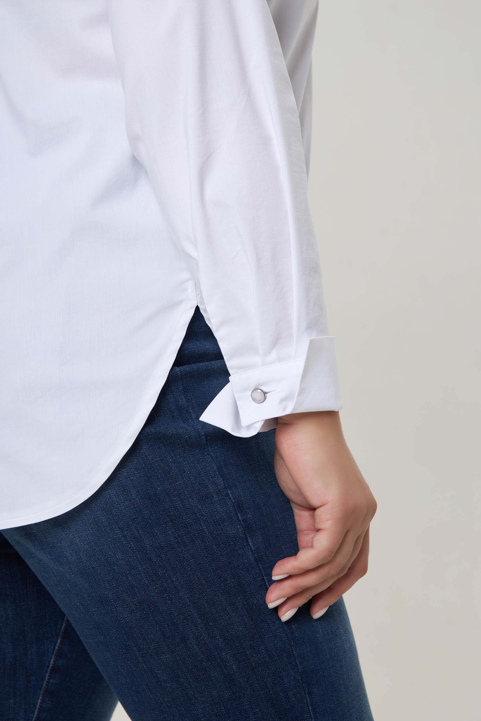 Хлопковая белая рубашка с кулиской